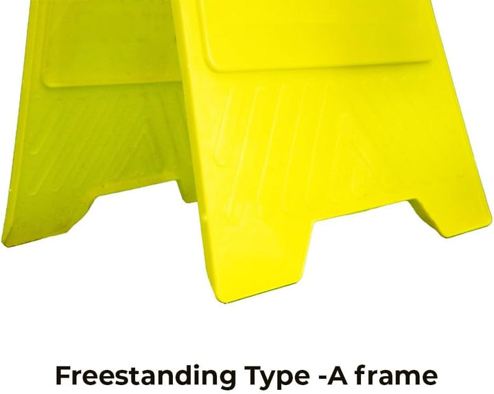Freestanding type A wet floor sign yellow