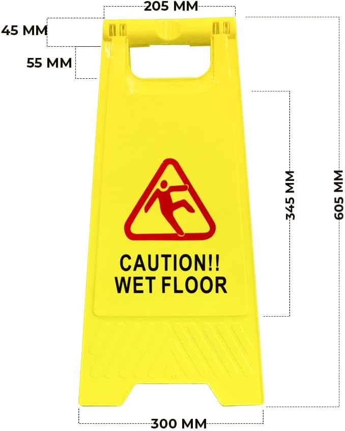 Durable wet floor sign yellow