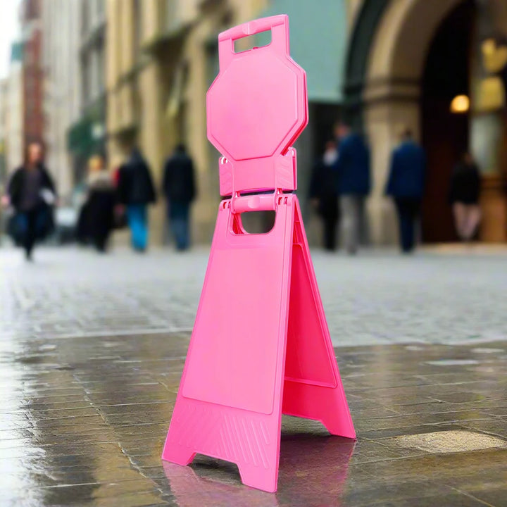 Pink Warning Sign