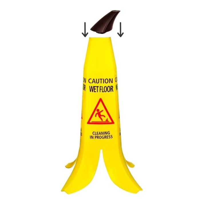 Banana Caution Wet Floor Sign With Attachable Top
