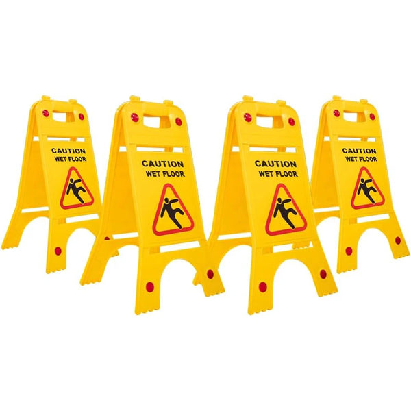 4 set of caution sign