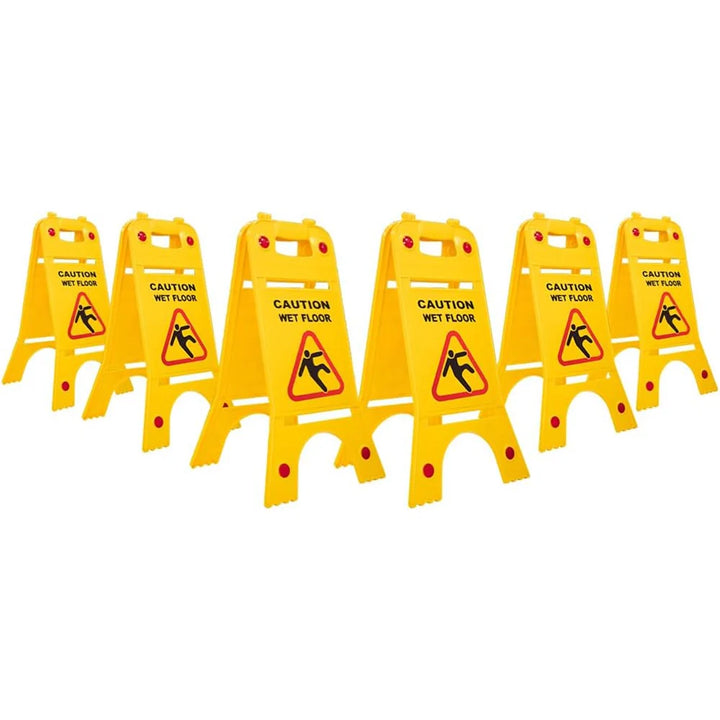 6 sets of yellow caution sign