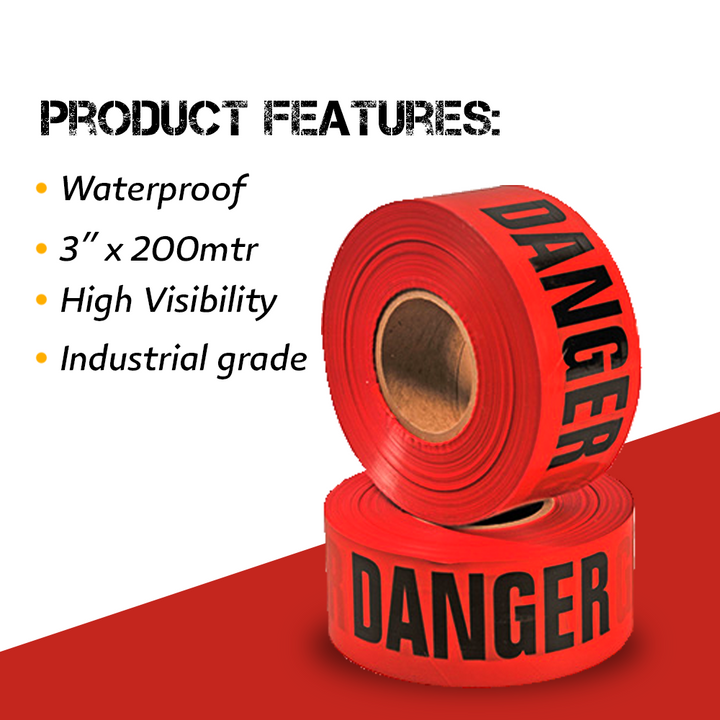 waterproof red danger tape
