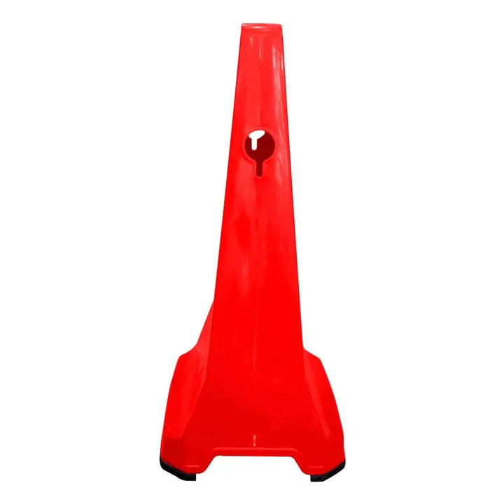Red road safety pavement barrier