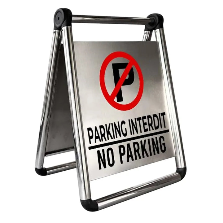 Stainless No Parking Warning Sign